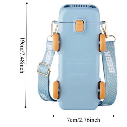 Kids Bus Shaped Straw Water Bottle  with  strap-SUBKUSH