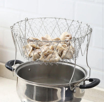 Stainless Steel Multifunctional Folding Frying  Basket(12 in 1 Kitchen Tool).
