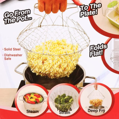 Stainless Steel Multifunctional Folding Frying  Basket(12 in 1 Kitchen Tool).