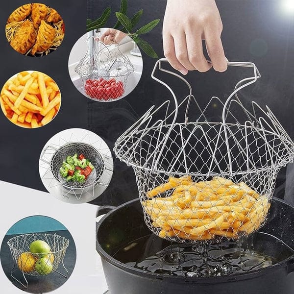 Stainless Steel Multifunctional Folding Frying  Basket(12 in 1 Kitchen Tool).