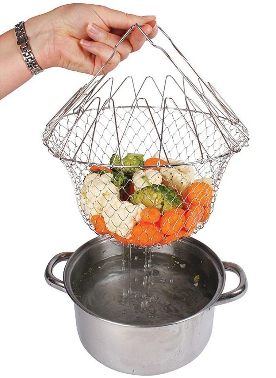 Stainless Steel Multifunctional Folding Frying  Basket(12 in 1 Kitchen Tool).